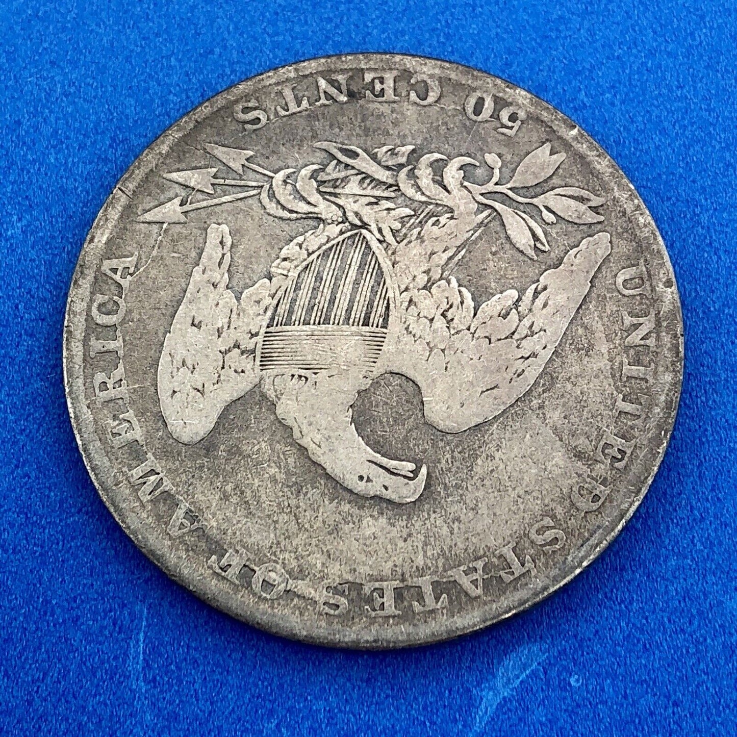1837 P Capped Bust Reeded Edge Silver Half Dollar 50 Cents Two Year Type Coin