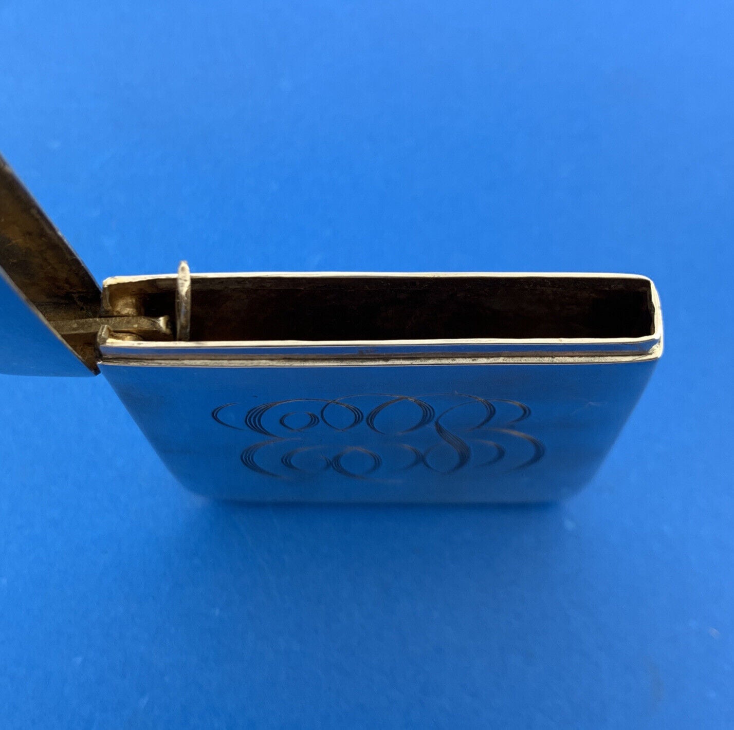 Victorian Art Nouveau 925 Sterling Silver Monogrammed Match Safe Vesta Case