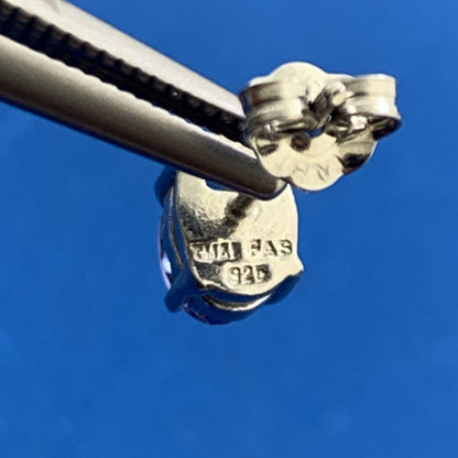 Designer FAS 925 Sterling Silver Oval Tanzanite Solitaire Stud Earrings