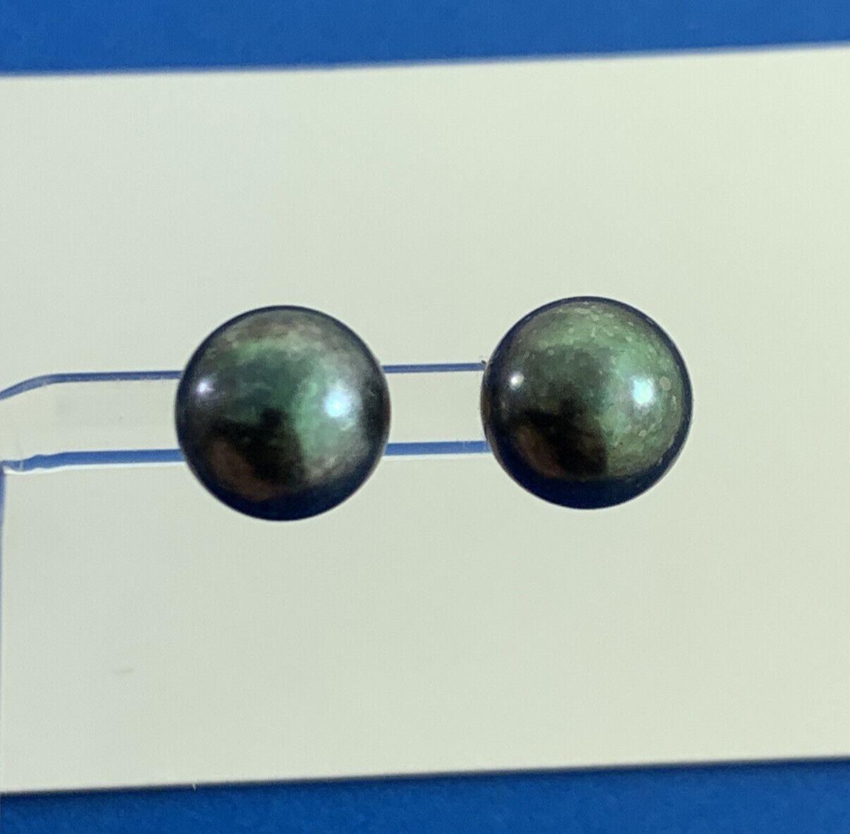 Designer 14K Yellow Gold Tahitian Pearl Statement Stud Earrings 10.5mm