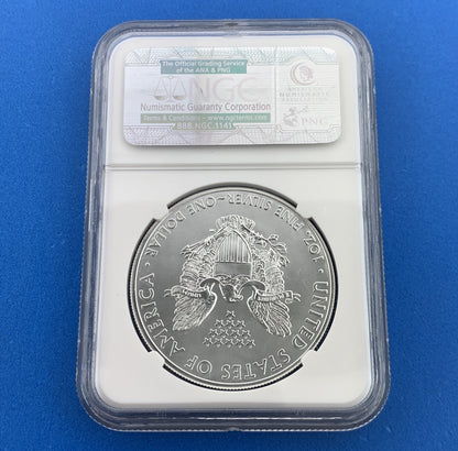 2011 $1 Silver Eagle 1oz 999 Fine Silver NGC MS70 25th Anniversary Early Release