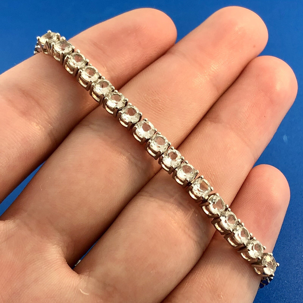 Designer 925 Sterling Silver Cubic Zirconia Adjustable Lariat Tennis Bracelet