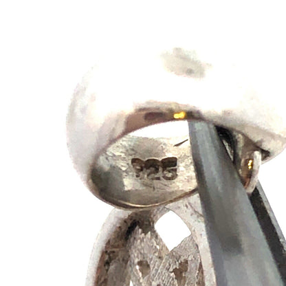 925 Sterling Silver Rutilated Quartz Cabochon Star Design Drop Pendant