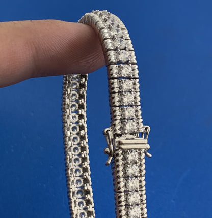 Designer 925 Sterling Silver Cubic Zirconia CZ Statement Tennis Bracelet