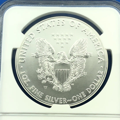 2016 W Burnished Silver Eagle Lettered Edge Early Release 30th Anniv NGC MS70