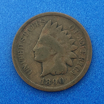 1890 Indian Head One Cent Penny Type 3 Bronze Better Key Philadelphia Coin