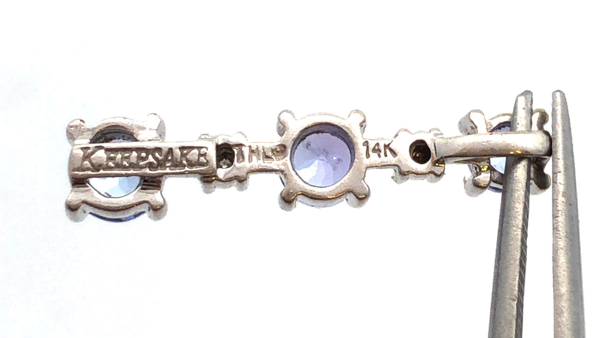 Keepsake THL 14K White Gold Tanzanite Diamond Eternity Bar Pendant