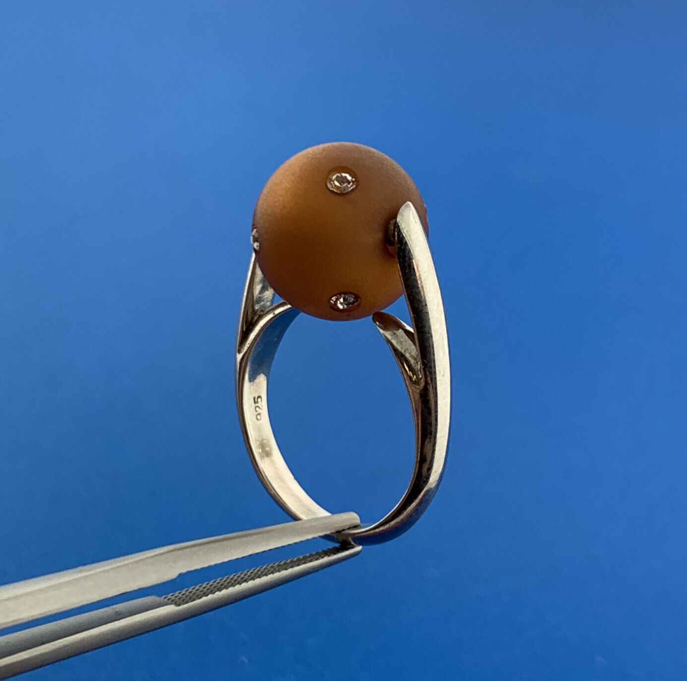 Designer CHD Stunning Sterling Silver 925 CZ Changeable Orb Ring Size 7.75