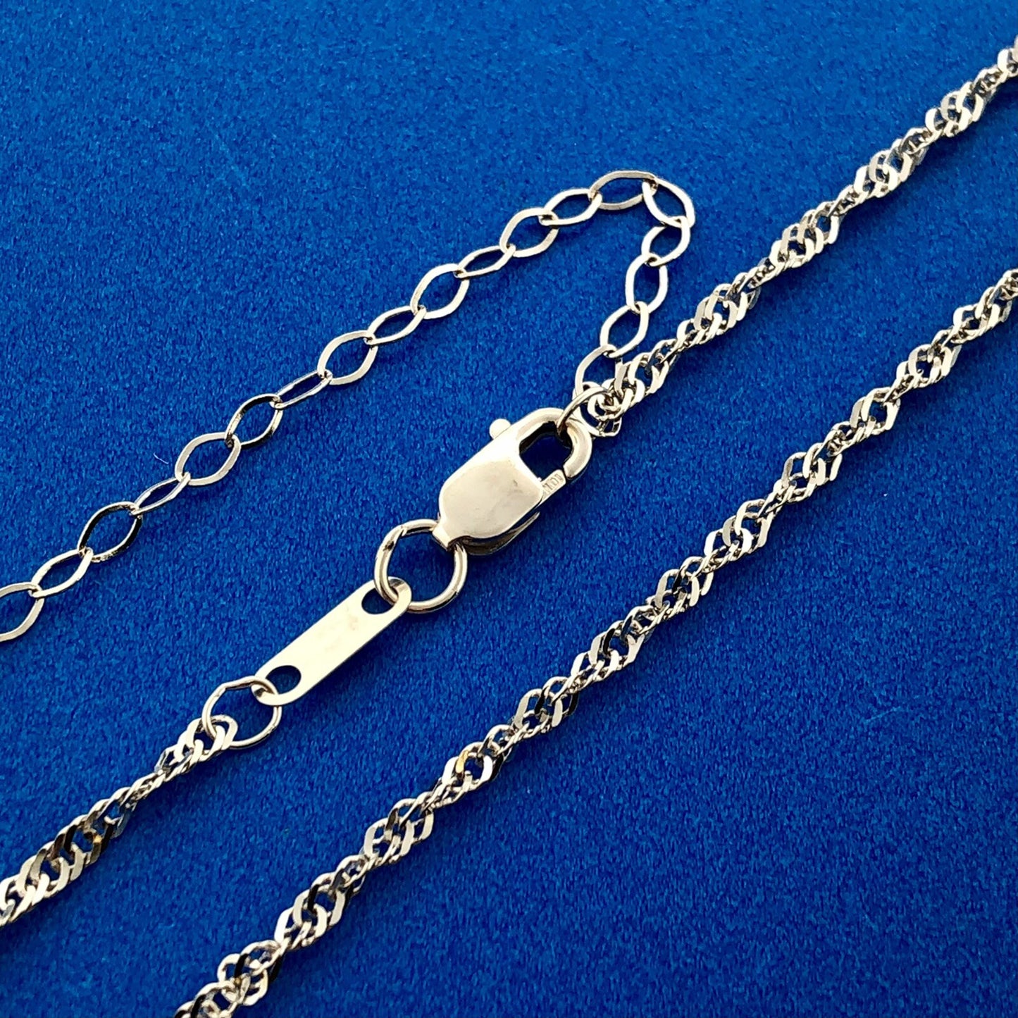 Designer 10K White Gold Blue Topaz Pear Solitaire Accents Statement Necklace