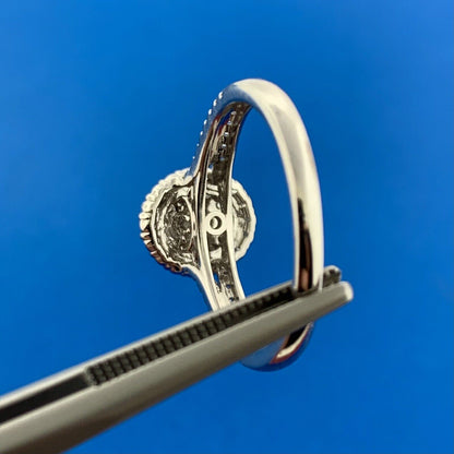 Zales 10K White Gold Diamond Solitaire Double Halo Accented Engagement Ring