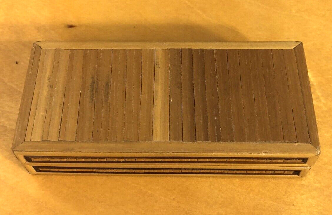 Vintage Bamboo Hand Made Lot Of Two Trinket Boxes