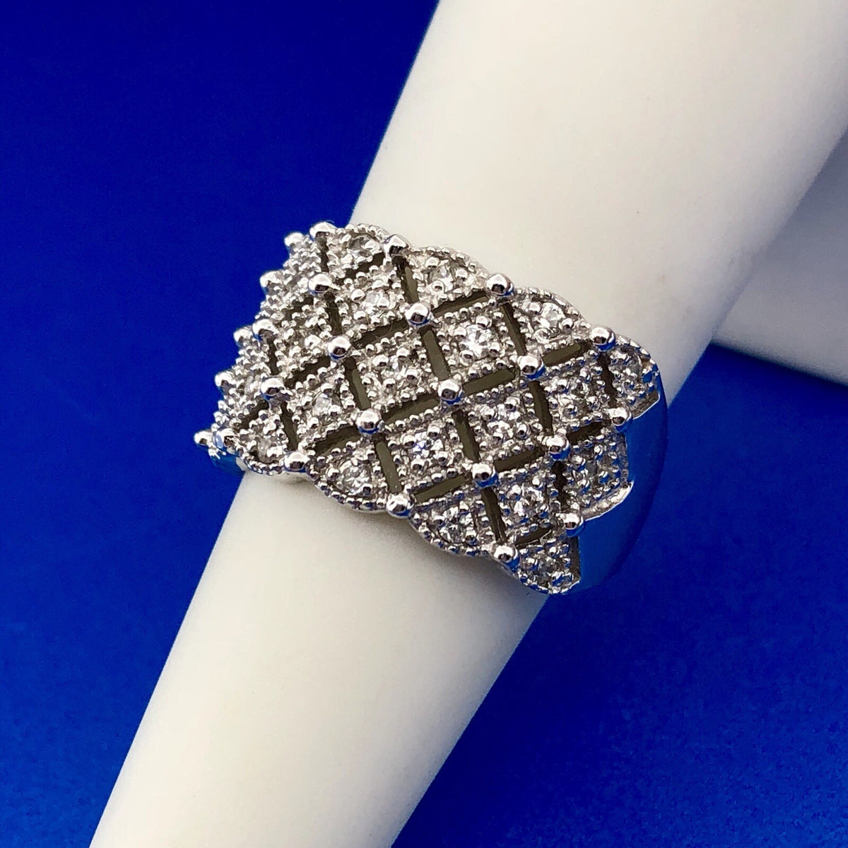 Silpada Retired Sterling Silver 925 Cubic Zirconia CZ Tapered Band Ring