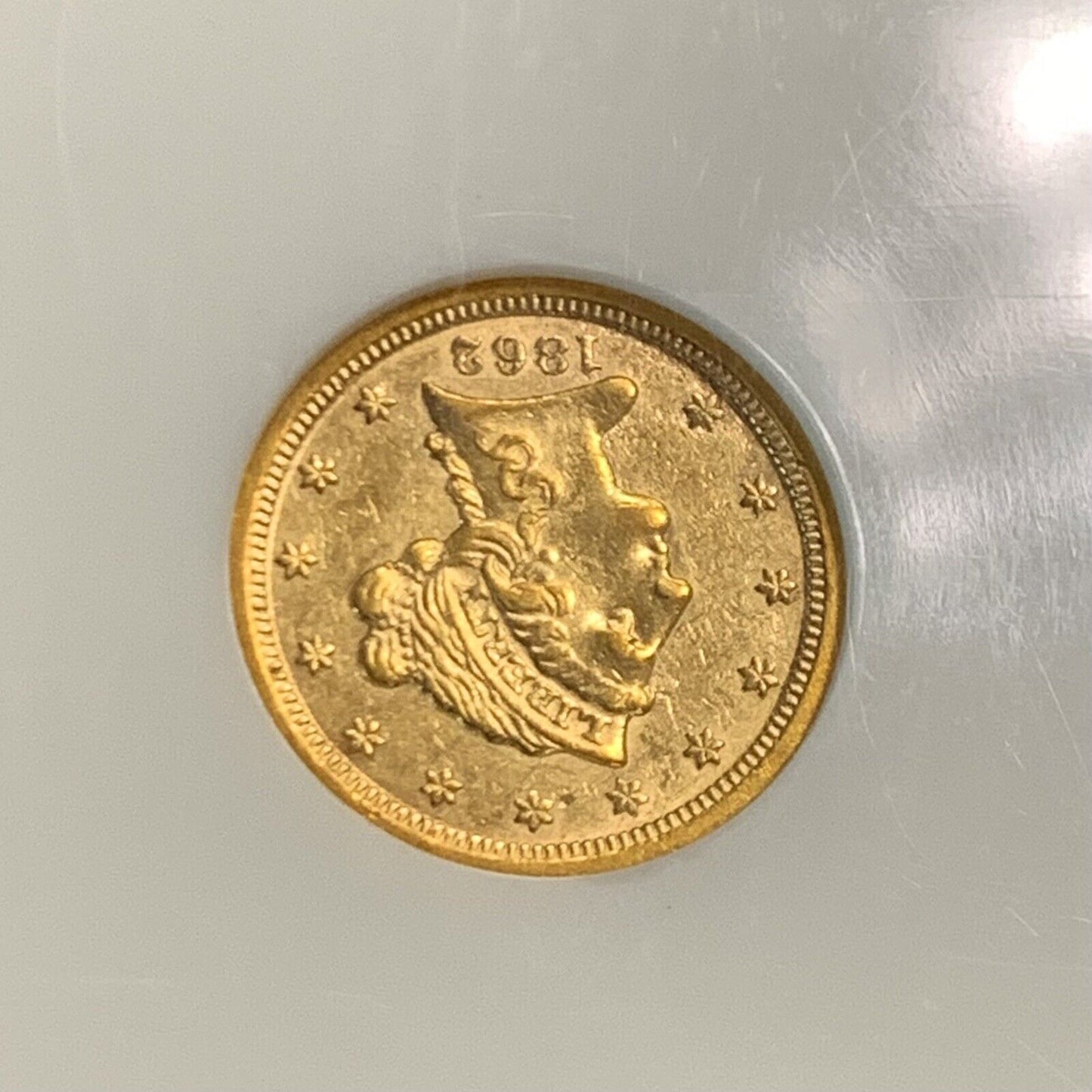 1862 S San Francisco $2.50 Coronet Head 90% Gold Quarter Eagle NGC AU53 Coin