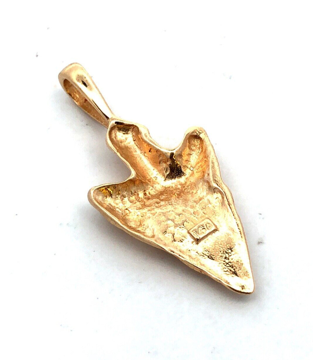 Estate 14K Yellow Gold Arrow Head Pendant