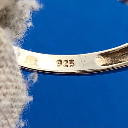 Exquisite 925 Sterling Silver Oval Blue Topaz Diamond December Anniversary Ring