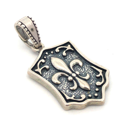 Designer 925 Sterling Silver Fleur De Lis Scroll Pendant