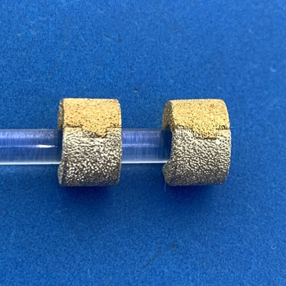 Designer 18K Yellow White Gold Brilliant Textured Huggy Hoop Earrings