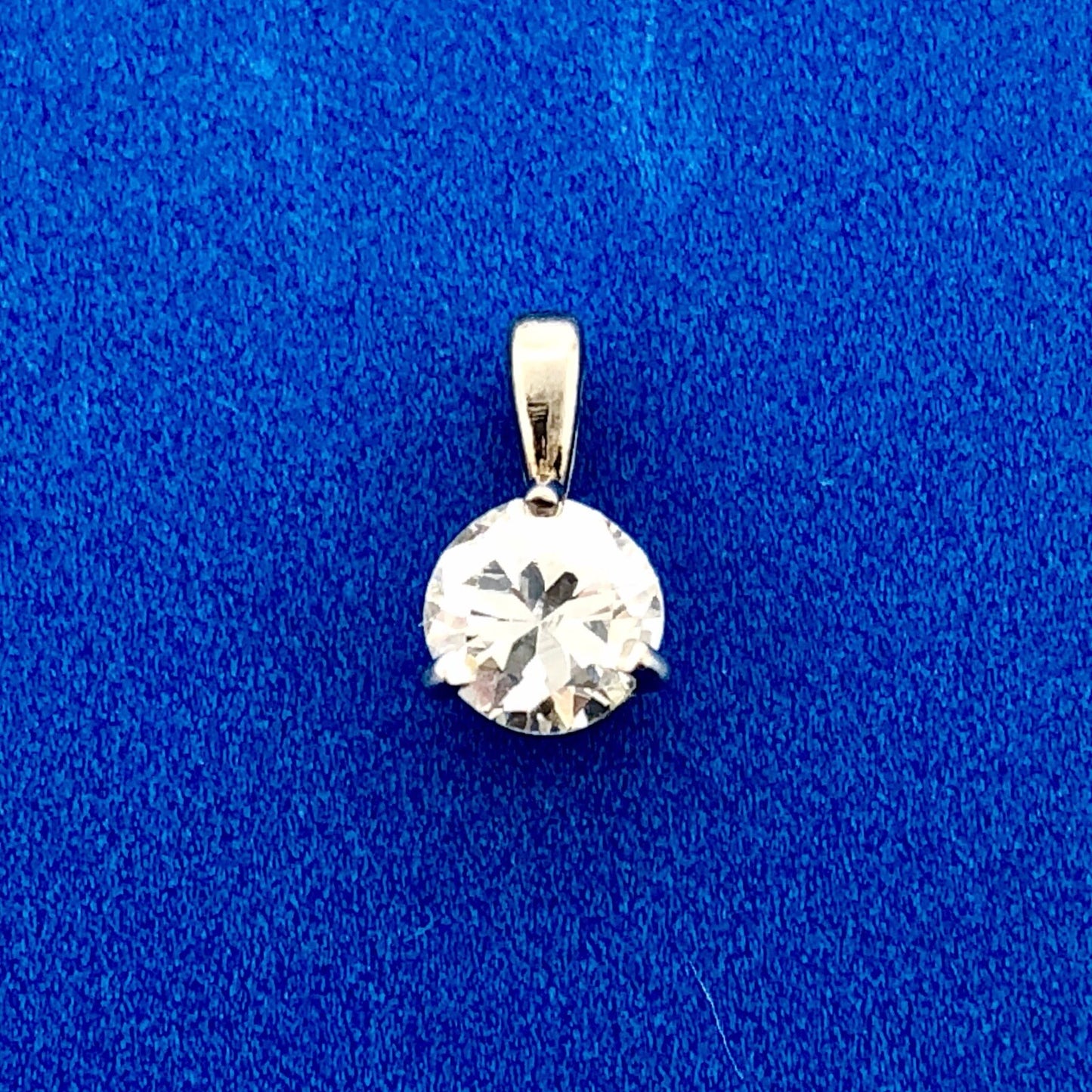14K White Gold Round Diamond Solitaire Bridal Birthday Anniversary Pendant