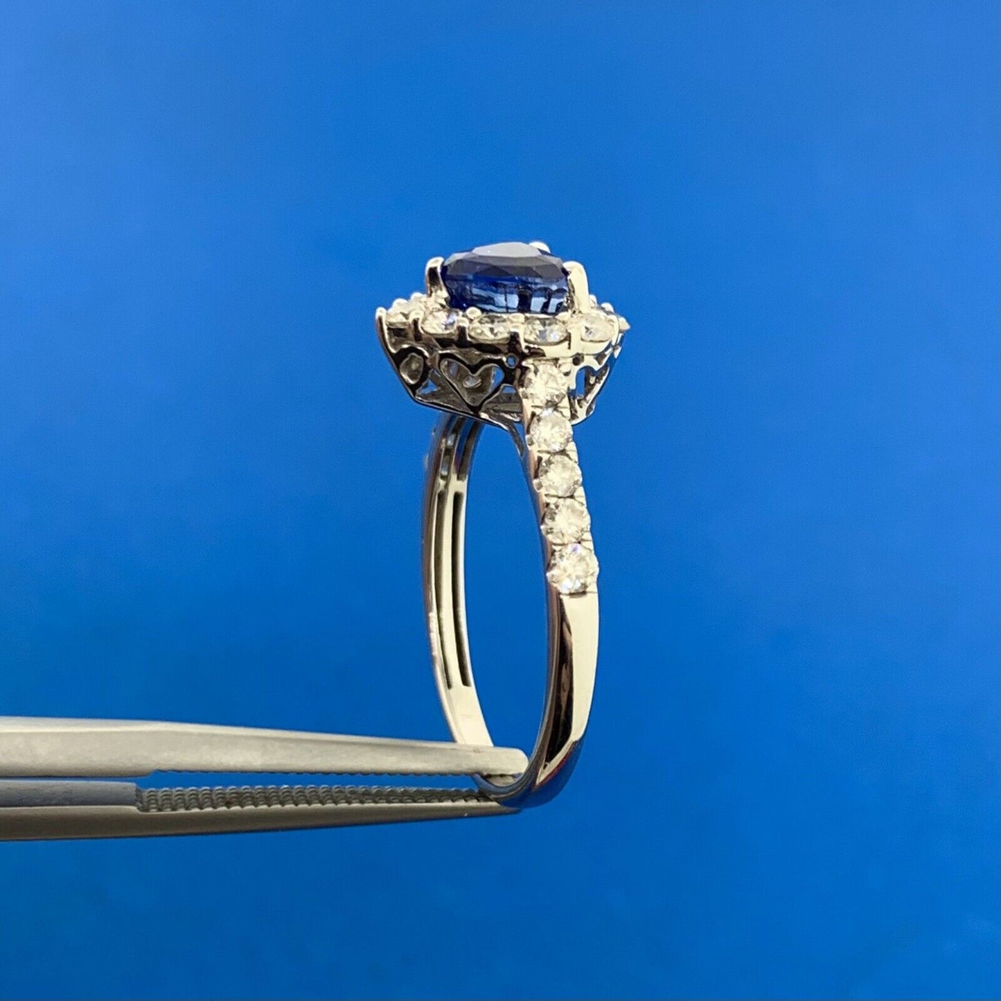 Kallati 14K White Gold Ceylon Sapphire & Diamond Heirloom Collection Ring