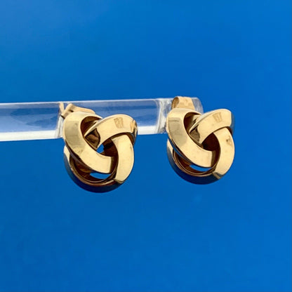 Gorgeous 14k Yellow Gold Knot Friction Back Stud Earrings