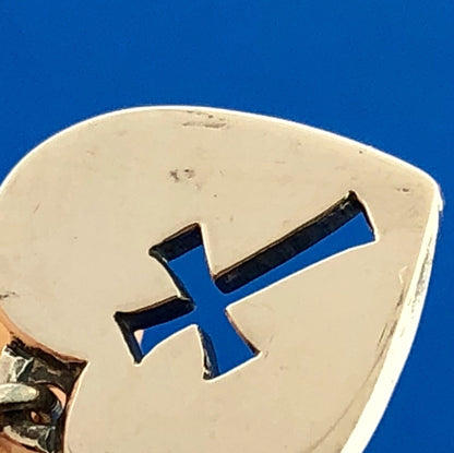 James Avery 925 Sterling Silver Crosslet Heart Religious Charm Pendant Necklace