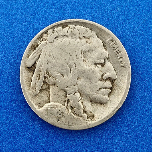 1918 S Indian Head Buffalo Nickel Better Key Scarce San Francisco Mint Coin