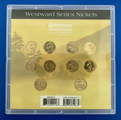 2004 2005 10 Coin Gem BU Westward Series Nickel Coll Whitman Frame Gold Plated