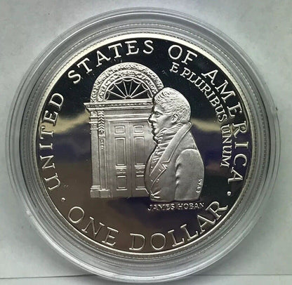 1992 W White House 200th Anniversary Commemorative Proof Silver Dollar OMP/COA