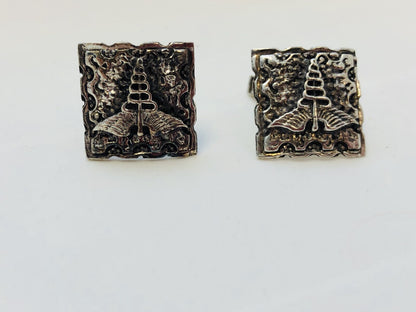 Vintage Sterling Silver Fenwick & Sailors Cadueces Doctor Medical Cuff Links