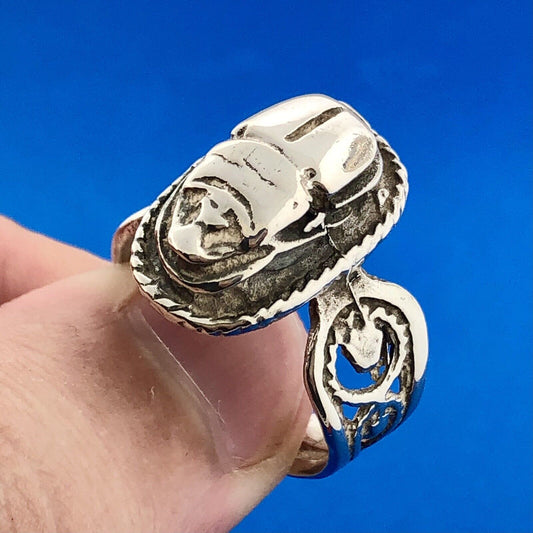 Estate Art Deco Art Nouveau European Marked Sterling Silver Scarab Ring