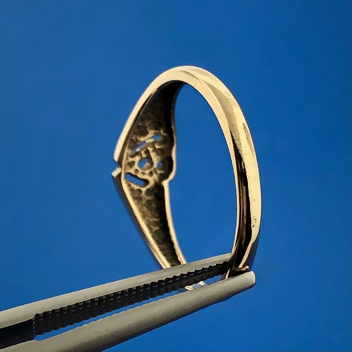 Designer SMG 10k Yellow Gold Diamond Connected Hearts Romance Ring Size 6.25