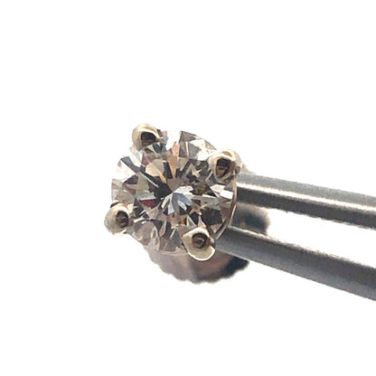 Stunning Classic Elegant 14K White Gold Diamond Solitaire 4-Prong Stud Earrings