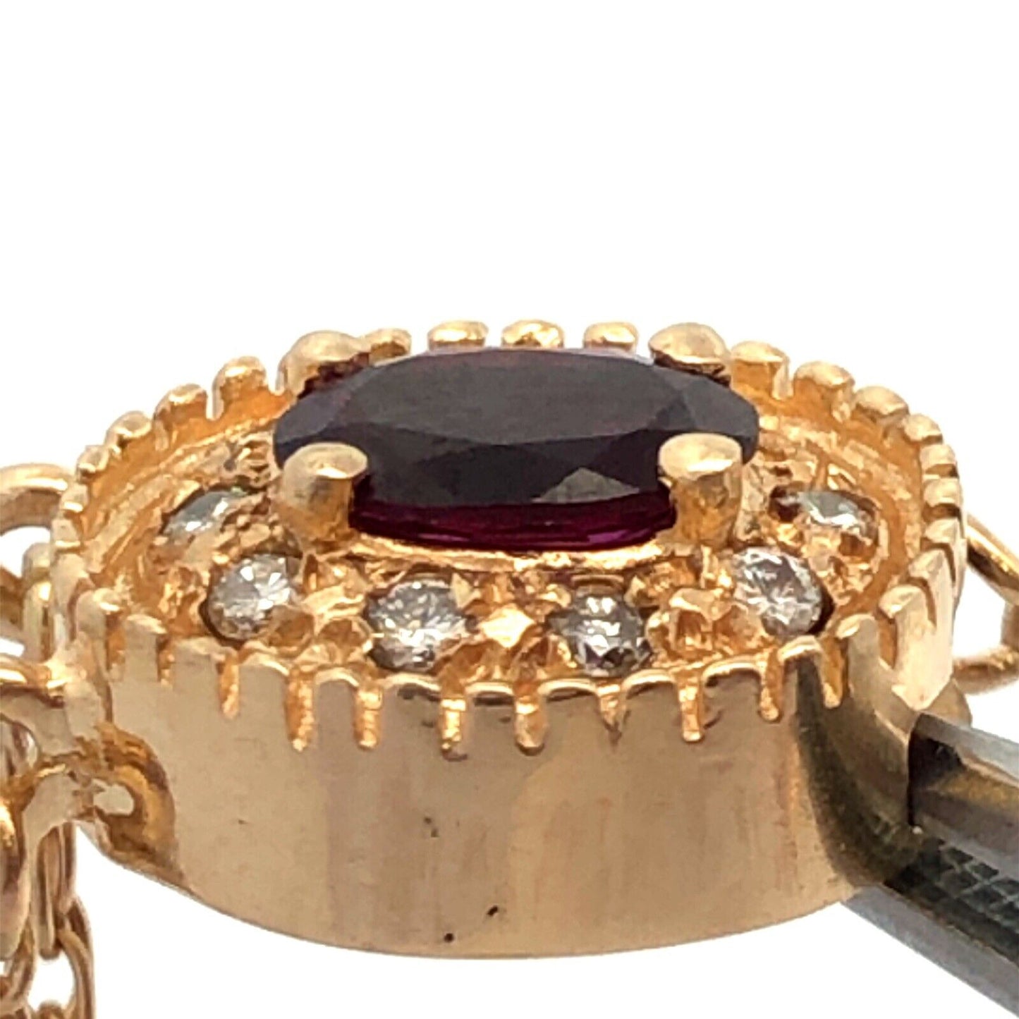 Designer GK 14K Yellow Gold Tourmaline Diamond Accent Slide Charm Bracelet