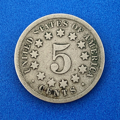 1868 P Shield Nickel Variety 2 Scarce Rare Better Key Philadelphia Mint Coin