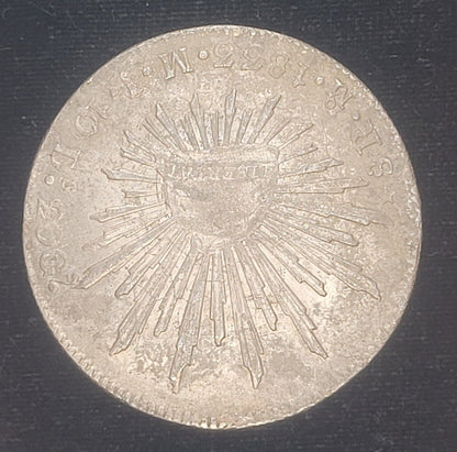 1833 Mo 8R Mexican Mint Mexico M.J. .903 Silver Milled Cap & Rays Libertad Coin