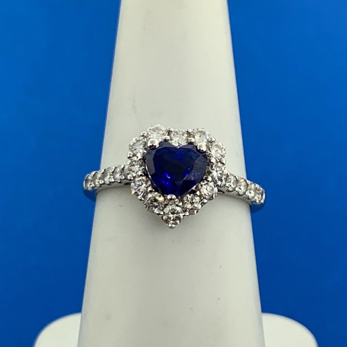 Kallati 14K White Gold Ceylon Sapphire & Diamond Heirloom Collection Ring