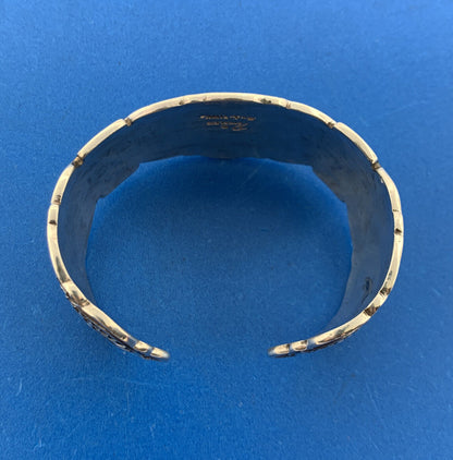 Rudy Willie Joe Delgarito Navajo 925 Sterling Silver Turquoise Cuff Bracelet