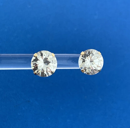 Jacmel Mauritius JCM 14K Yellow Gold Cubic Zirconia CZ Statement Stud Earrings