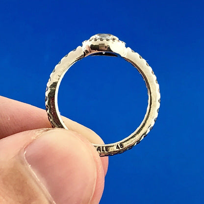 Authentic Pandora 925 Sterling Silver Cubic Zirconia CZ Round Sparkle Halo Ring