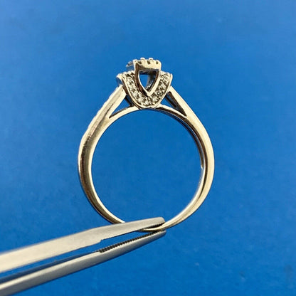 Designer Zales 10k White Gold 1KS Baguette Diamond Wedding Band Set Ring Size 7