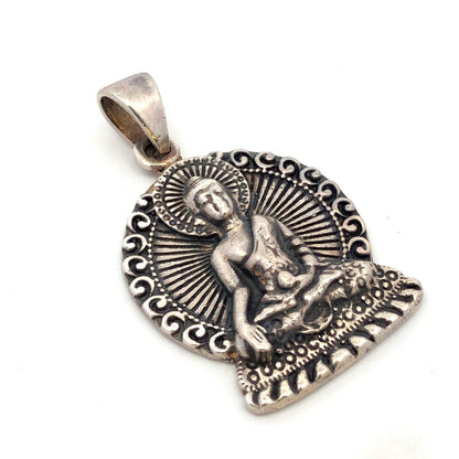 925 Sterling Silver Buddha Pagan Gods Detailed Pendant