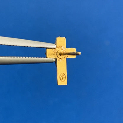 Designer 14K Yellow & Rose Gold Petite Cross Stud Earrings