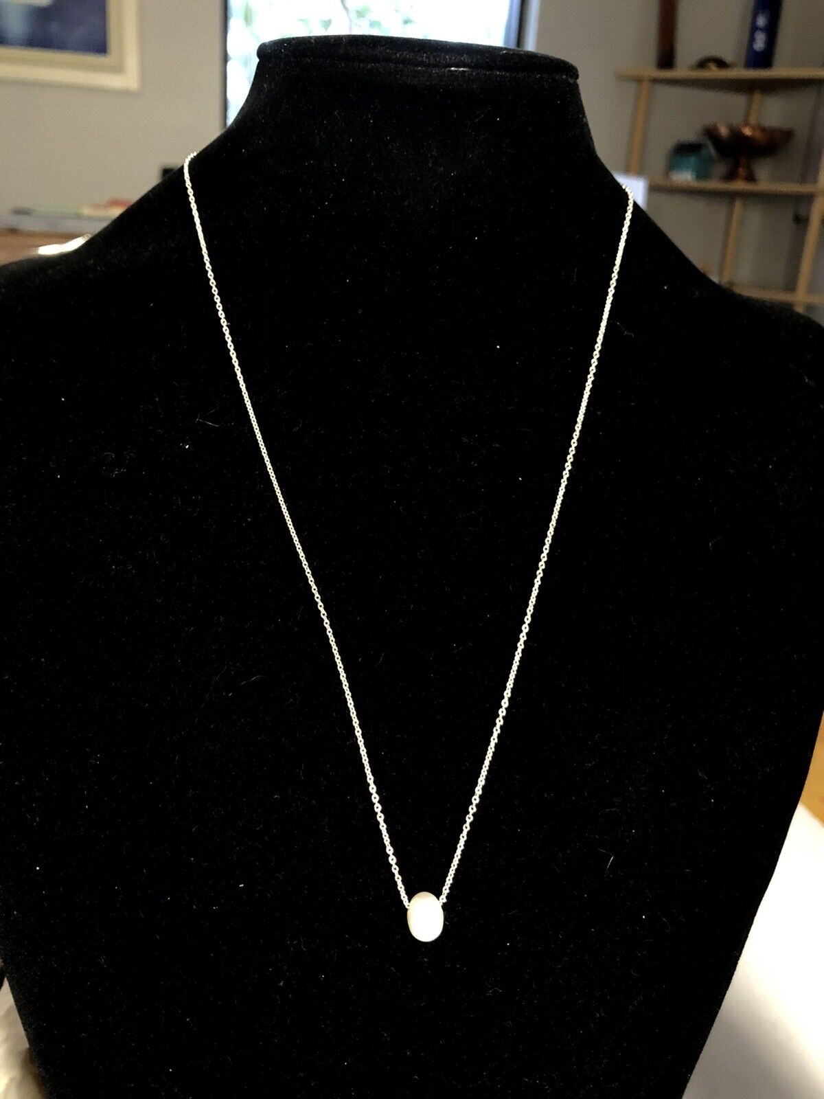 Sterling Silver Pearl Pendant Anniversary Chain Necklace