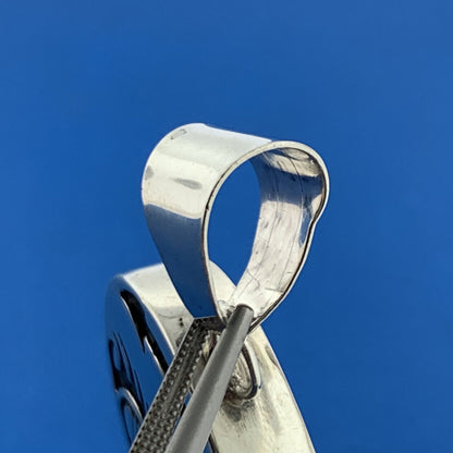 Vintage Native American 925 Sterling Silver Storyteller Statement Bear Pendant