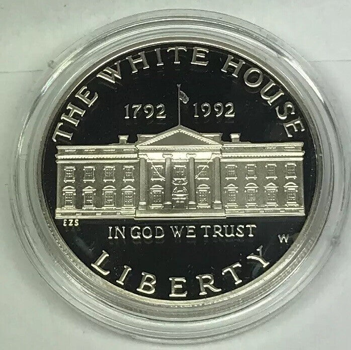 1992 W White House 200th Anniversary Commemorative Proof Silver Dollar OMP/COA