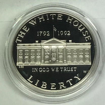 1992 W White House 200th Anniversary Commemorative Proof Silver Dollar OMP/COA