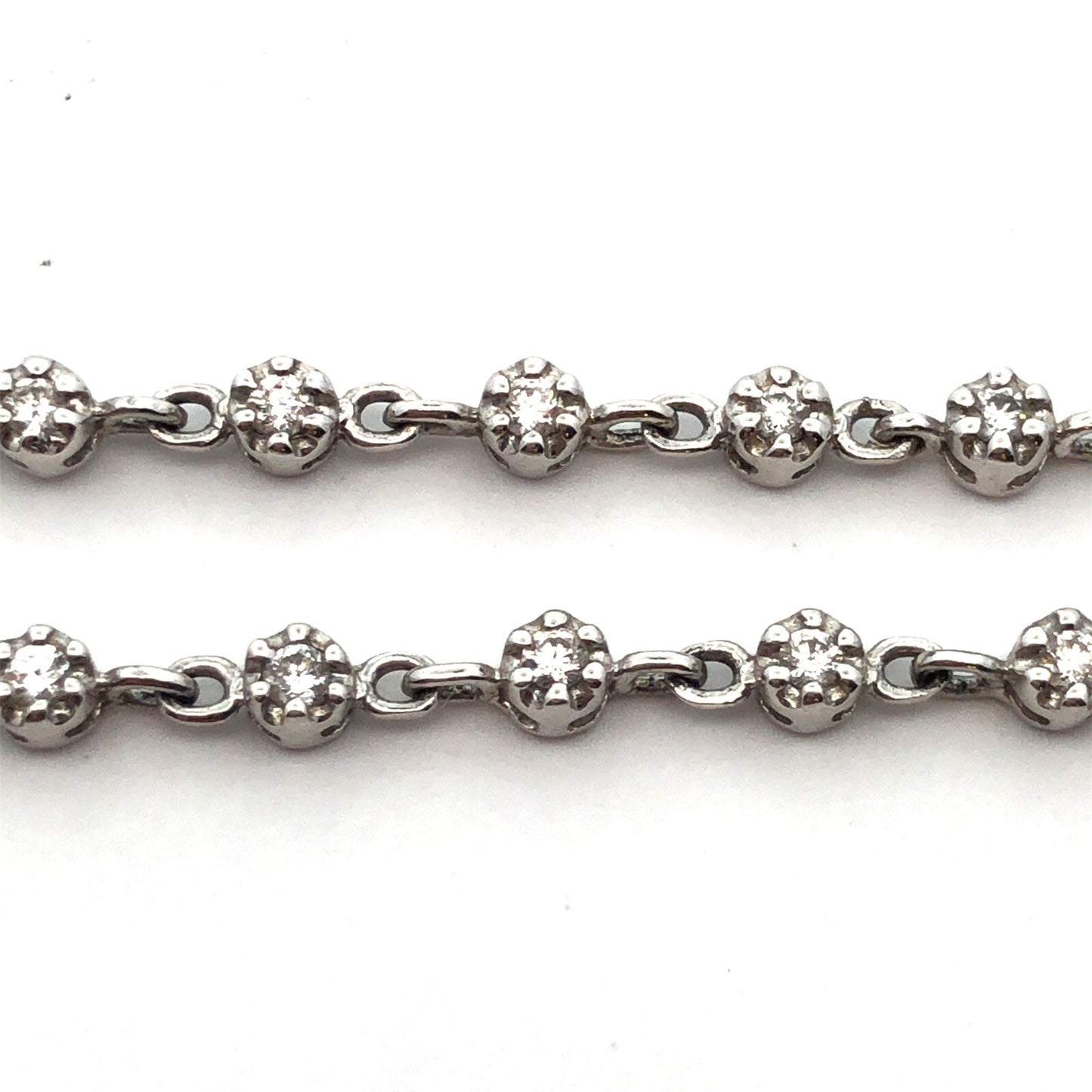 Gabriel Co 14K White Gold Diamond Encrusted Infinity Eternity Statement Necklace