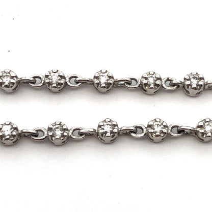 Gabriel Co 14K White Gold Diamond Encrusted Infinity Eternity Statement Necklace
