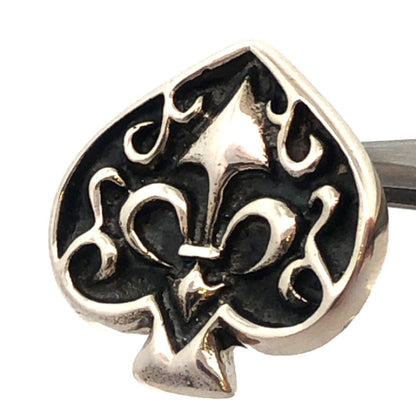 Retro 925 Sterling Silver Scroll Itaglio Spade Shaped Pendant