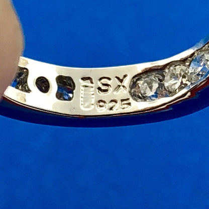 Designer SX Sterling Silver Cubic Zirconia CZ Inside Out Elongated Hoop Earrings